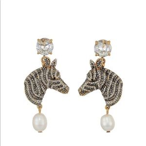 J.Crew Women's Gray Wild Zebra Pearl Drop Earrings